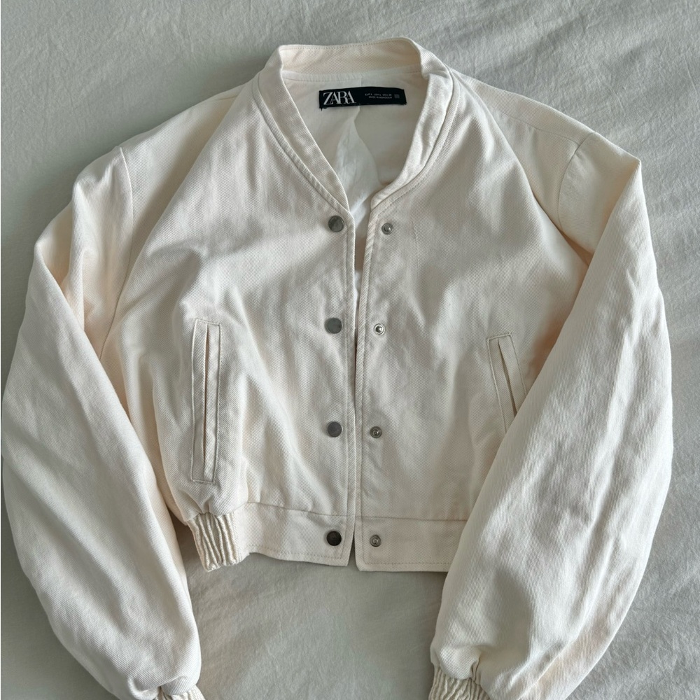 Zara jean bomber jacket